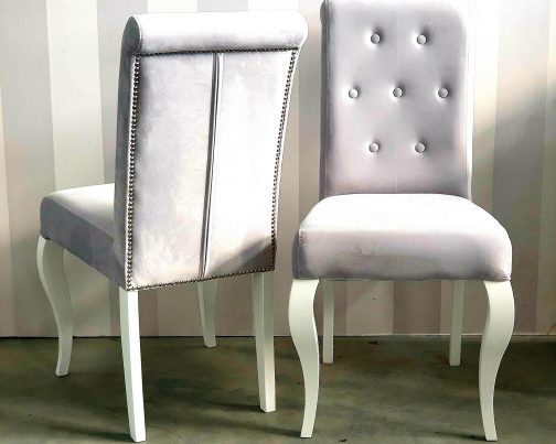 Krzesło tapicerowane pikowane London typu ludwik