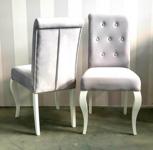 Krzesło tapicerowane pikowane London typu ludwik