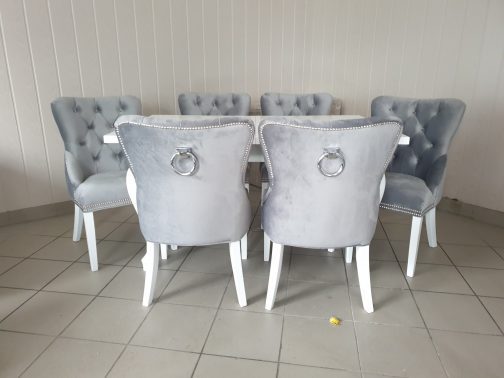 Krzesło tapicerowane z kołatką Monaco Deluxe stół z krzesłami do jadalni salonu
