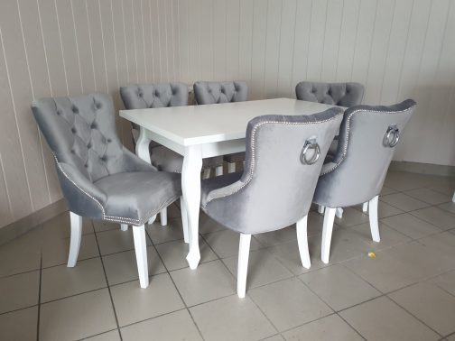 Krzesło tapicerowane z kołatką Monaco Deluxe stół z krzesłami do jadalni salonu