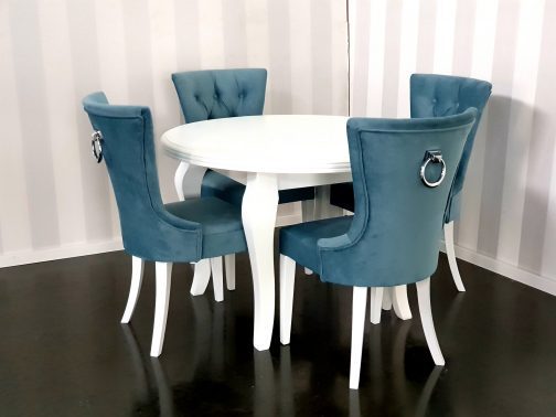 Stół z krzesłami Dubai 4 stół okrągły Conti krzesła tapicerowane Dubai