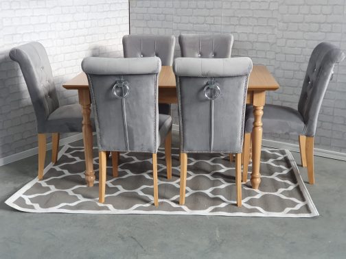 Stół z krzesłami Porto 2 stół drewniany rozkładany krzesła tapicerowane