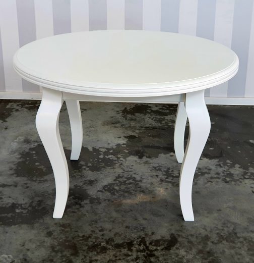 Stół drewniany okrągły Conti biały