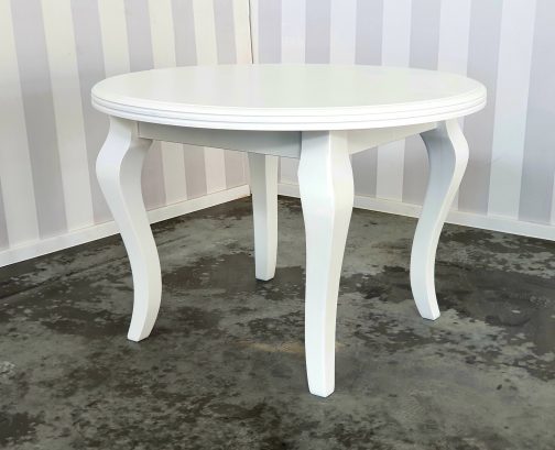 Stół drewniany okrągły Conti biały