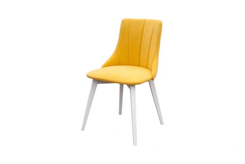 Krzesło tapicerowane loftowe Loft Bjorn 3 drewniane żółte