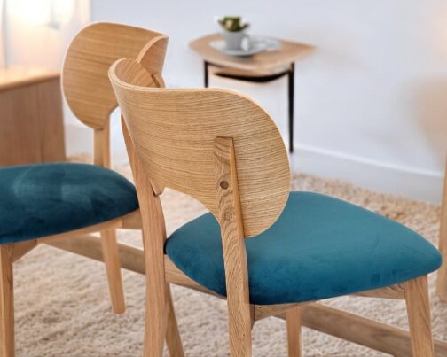 Krzesło dębowe drewniane tapicerowane nowoczesne Lars 3