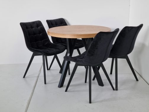 Krzesło tapicerowane Loft Nora nowoczesne czarne
