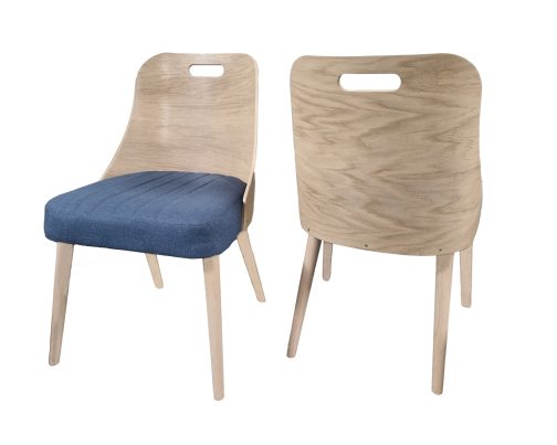 Krzesło dębowe drewniane tapicerowane nowoczesne Muszelka