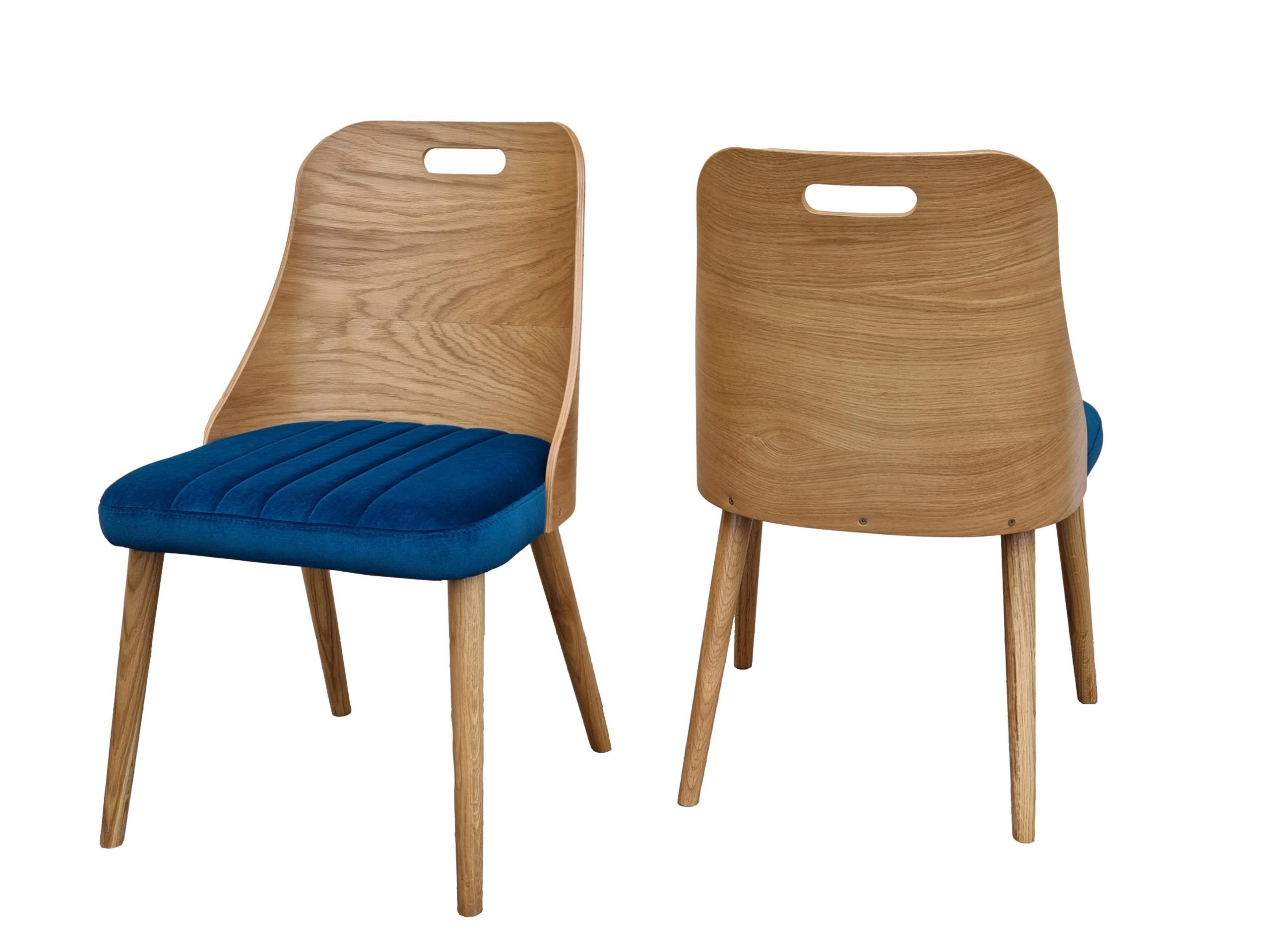 Krzesło dębowe drewniane tapicerowane nowoczesne Muszelka
