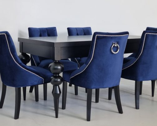 Stół drewniany Toronto + krzesła tapicerowane Bari