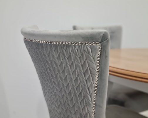 Krzesło tapicerowane Dubai Deluxe pikowane kryształkami