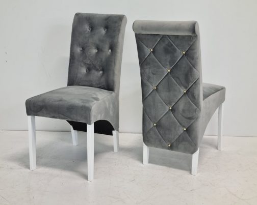 Krzesła tapicerowane London z pikowaniem – komplet 6 szt.