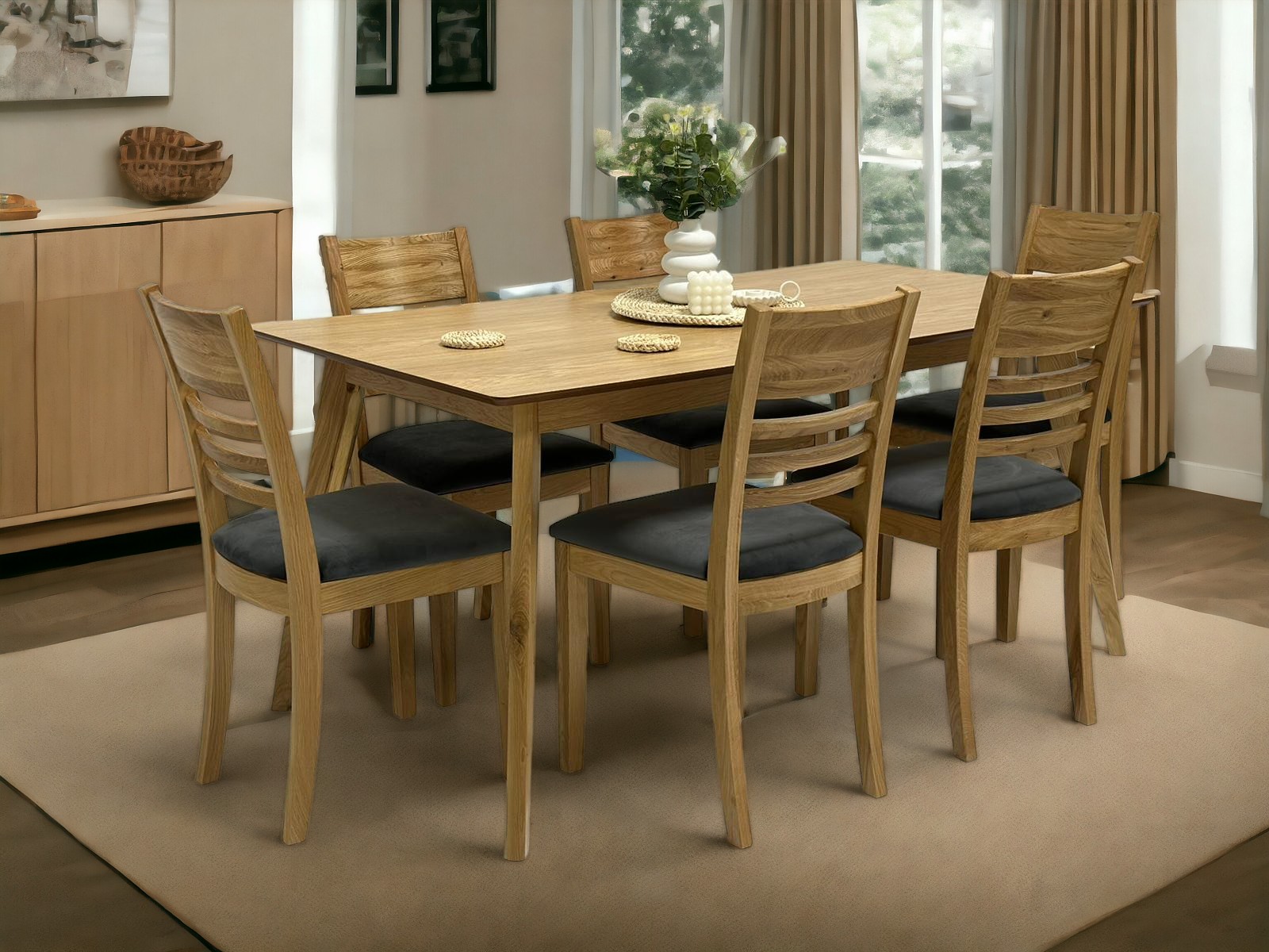 stół z krzesłami drewniany dębowy stół Sandro II krzesło Magnus III producent Meble Tuszkowski