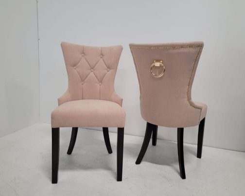 Krzesła tapicerowane Dubai różowo-czarne – komplet 4 szt.