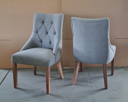 Krzesła tapicerowane Bari szare – komplet 6 szt.