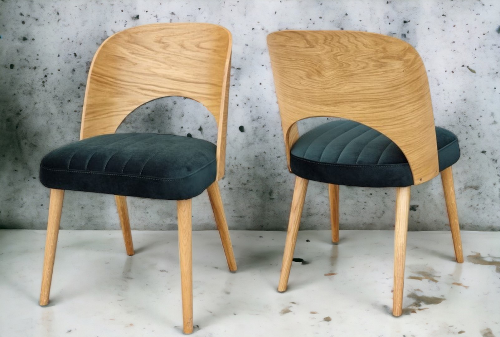 Krzesło dębowe drewniane tapicerowane nowoczesne Muszelka II