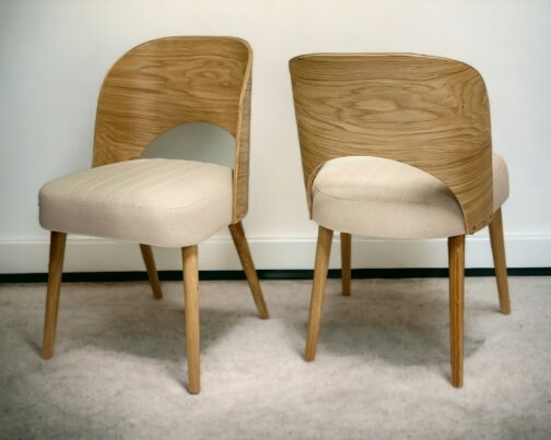 Krzesło dębowe drewniane tapicerowane nowoczesne Muszelka II