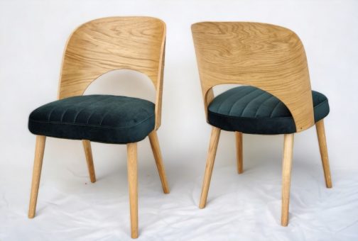 Krzesło dębowe drewniane tapicerowane nowoczesne Muszelka II