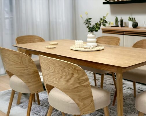 Zestaw stół dębowy drewniany Sandro II krzesła dębowe drewniane Muszelka II