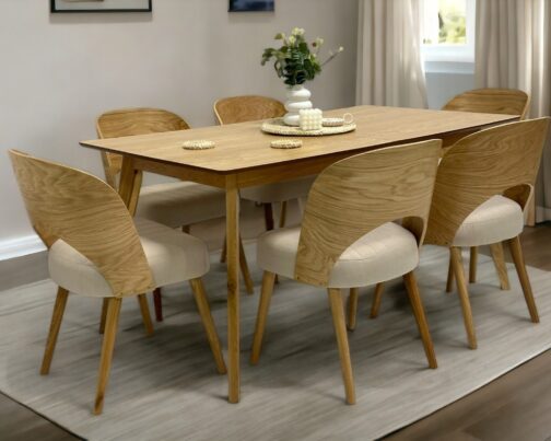 Zestaw stół dębowy drewniany Sandro II krzesła dębowe drewniane Muszelka II