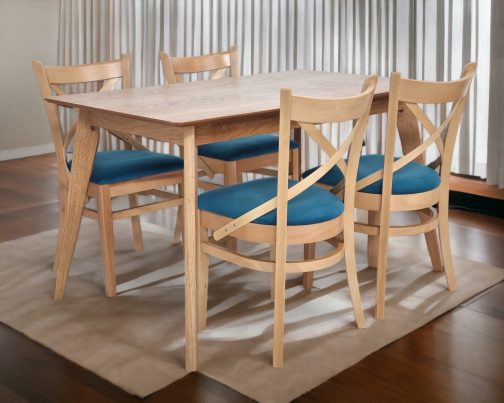 Zestaw stół dębowy drewniany Sandro krzesła Krzyż Modern