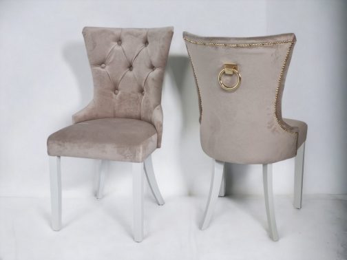 Krzesła tapicerowane Dubai z kołatkami - komplet 6 szt.