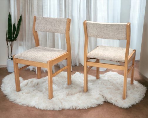 Krzesło drewniane tapicerowane PRL