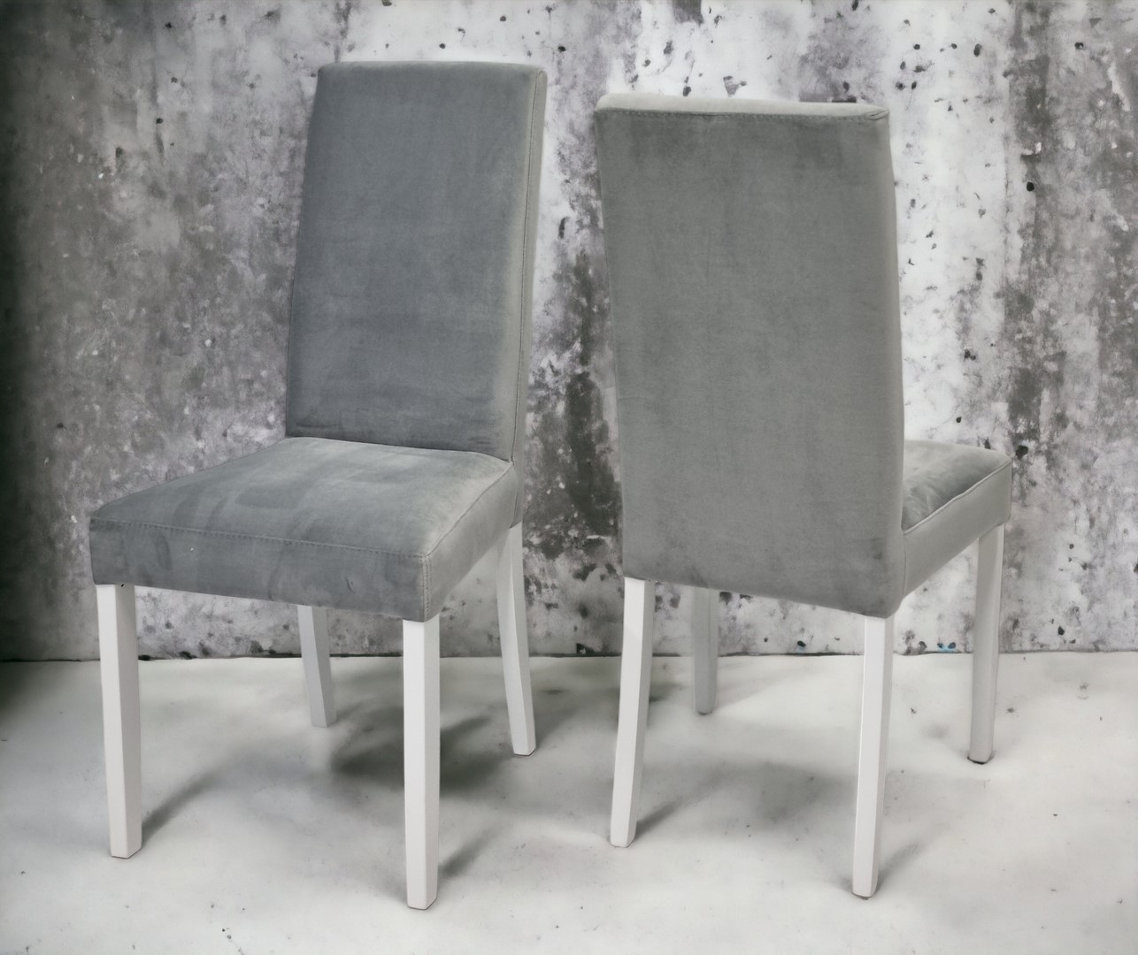 Krzesło tapicerowane Reno szaro-białe bez pikowania