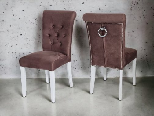 Krzesła tapicerowane Porto z kołatkami - komplet 4 szt.