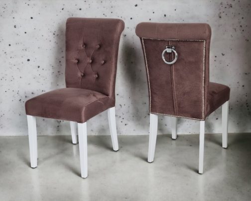Krzesła tapicerowane Porto z kołatkami – komplet 4 szt.