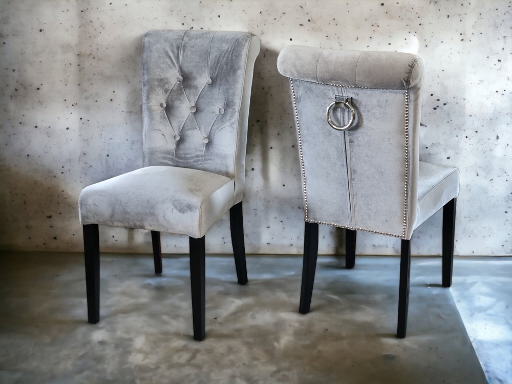 Krzesła tapicerowane Porto z kołatkami - komplet 6 szt.