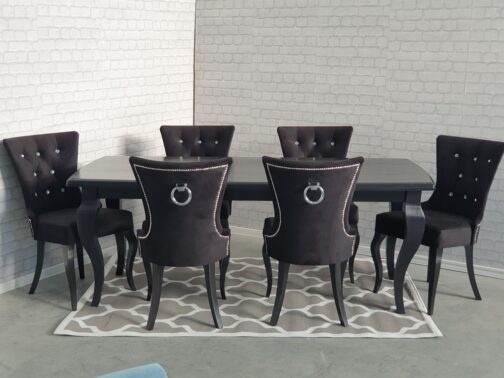 Dubai krzesła tapicerowane pikowane kryształkami Meble Tuszkowski