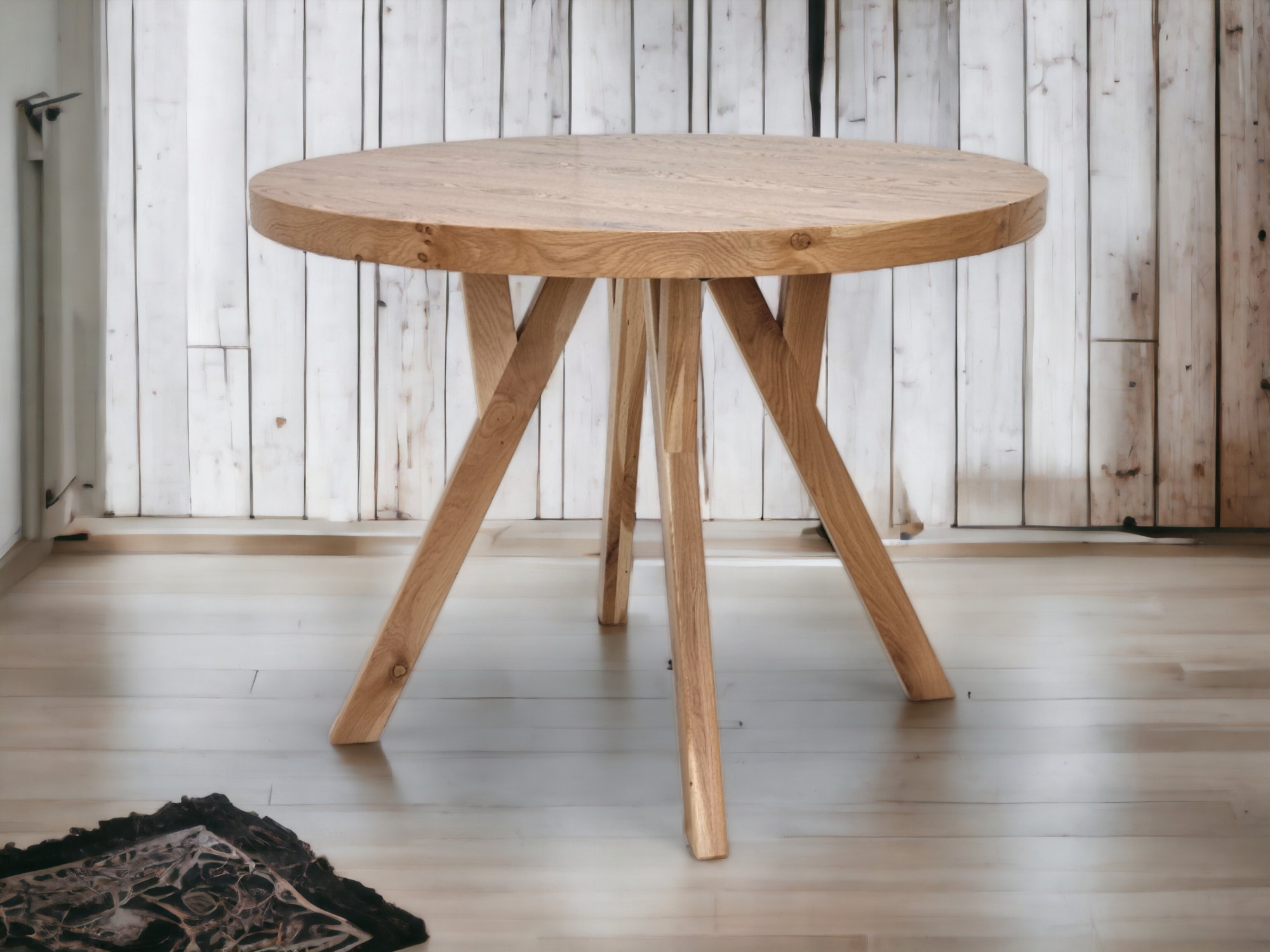 Stół okrągły drewniany Oslo sękaty