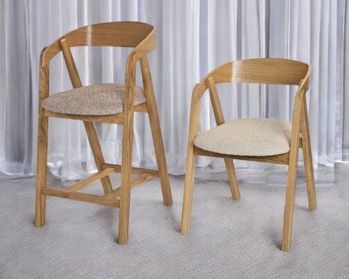 Krzesło barowe z podłokietnikami hoker dębowy Carmen