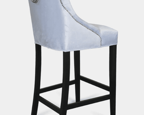 Hoker z oparciem drewniany tapicerowany Bari