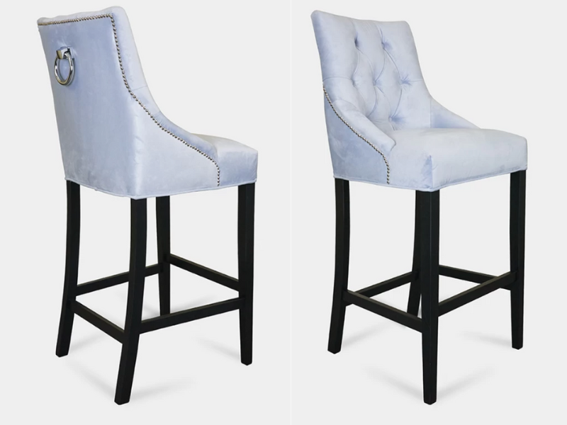 hoker drewniany krzesło barowe z oparciem Bari