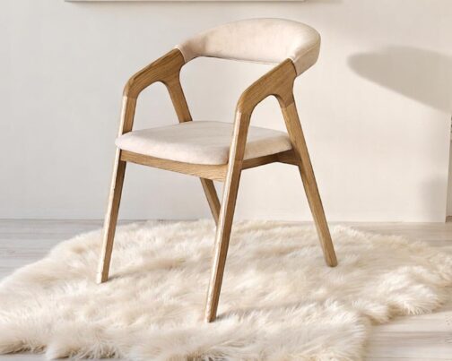 Krzesło z podłokietnikiem drewniane dębowe Pedro