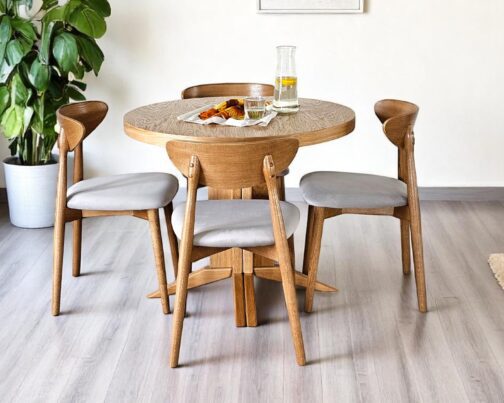 Stół okrągły dębowy drewniany Como