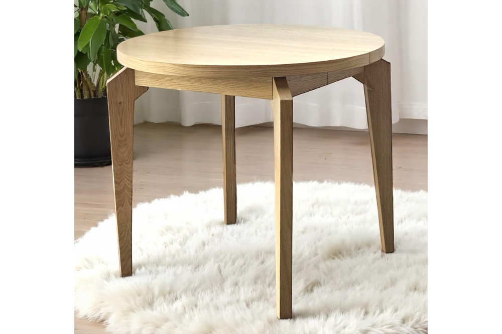 Stół okrągły dębowy drewniany Moderno