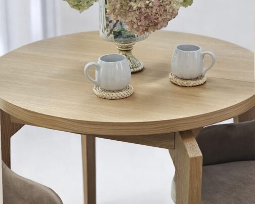 Stół okrągły dębowy drewniany Moderno
