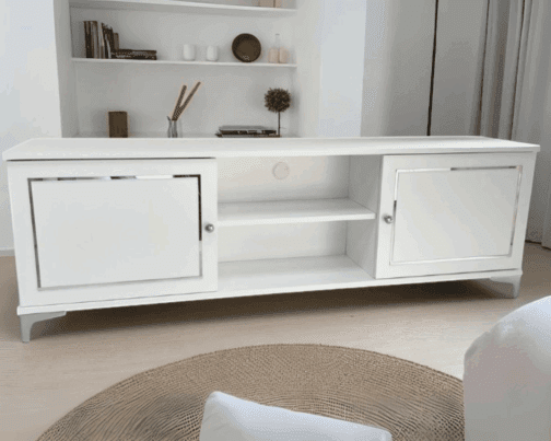 Komoda RTV Silver z lustrzanymi ramkami