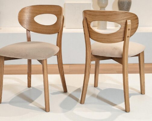 Krzesło dębowe drewniane tapicerowane nowoczesne Lars 2