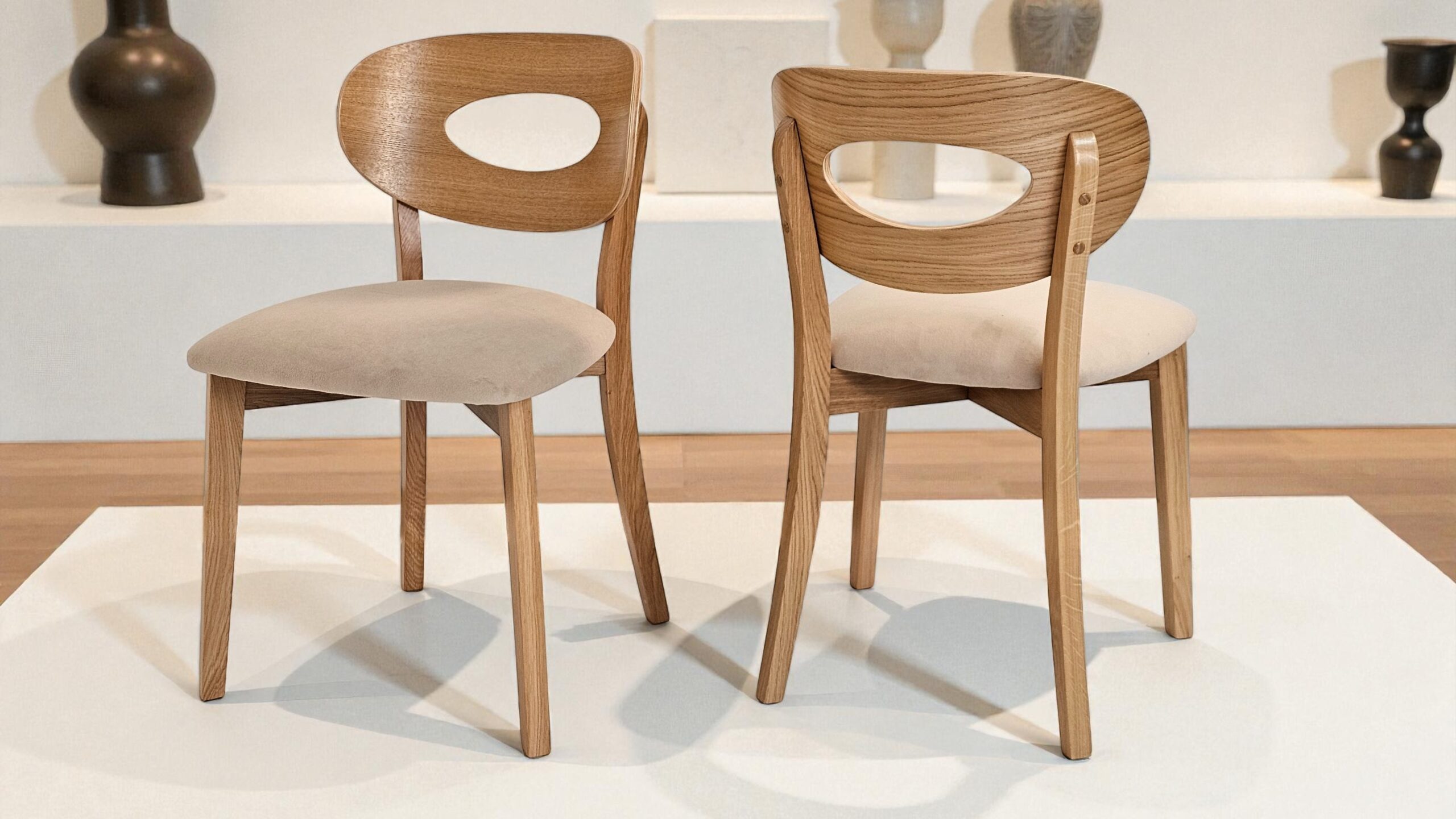 Krzesło dębowe drewniane tapicerowane nowoczesne Lars 2