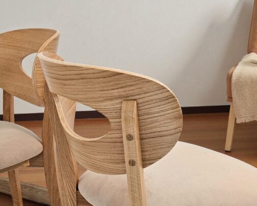 Krzesło dębowe drewniane tapicerowane nowoczesne Lars 2