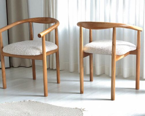 Krzesło z podłokietnikiem drewniane dębowe Zante