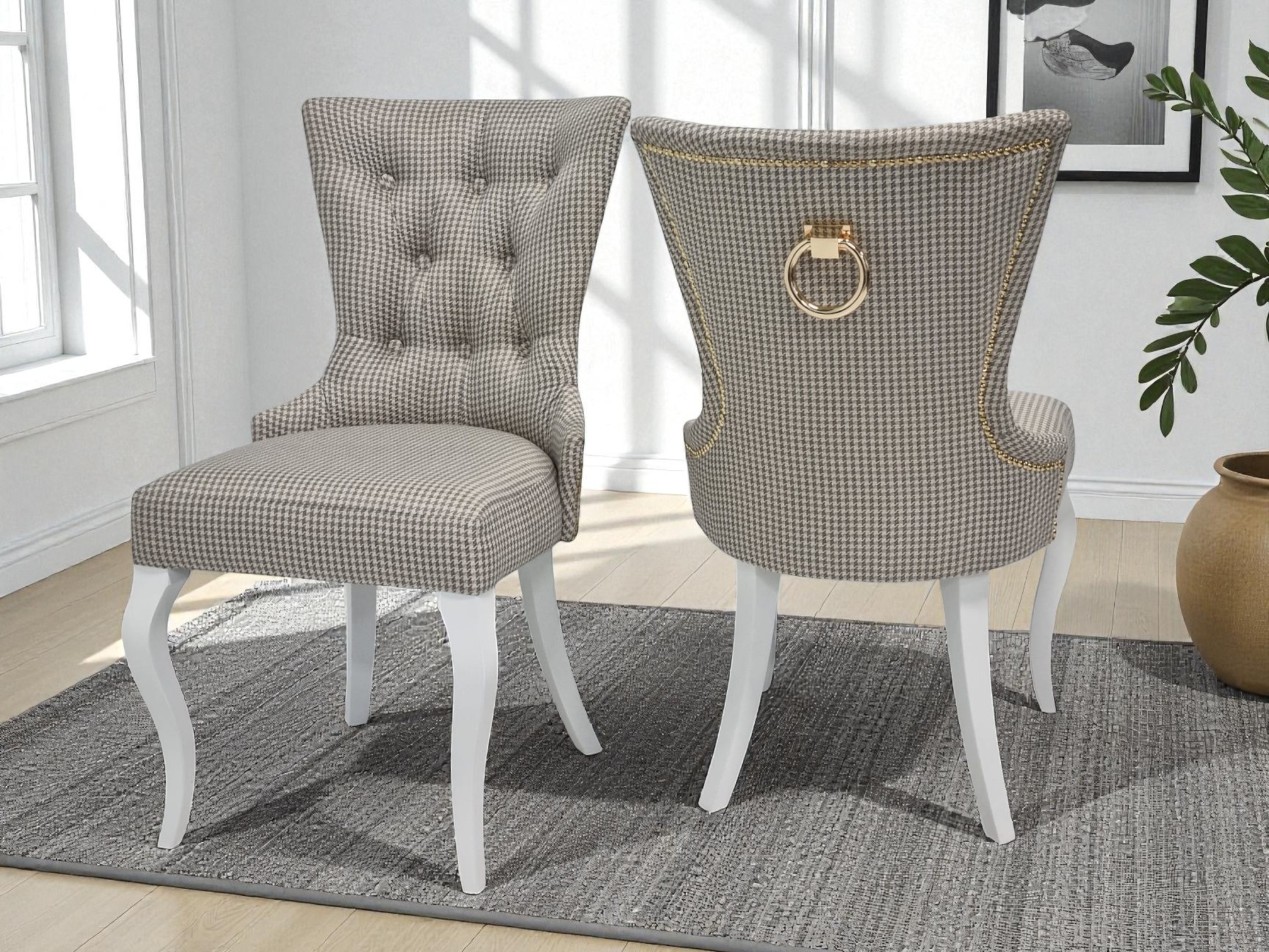 krzesła Dubai w pepitkę krzesła z kołatką Meble Tuszkowski