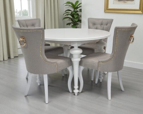 Krzesło tapicerowane Dubai pepitka pikowane