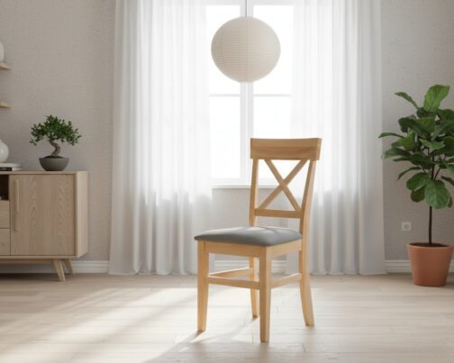 Krzesło drewniane sosnowe tapicerowane nowoczesne Isak 1