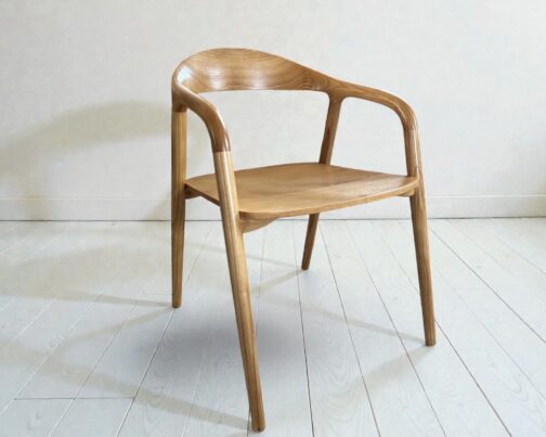 Krzesło z podłokietnikiem drewniane dębowe Figo twarde