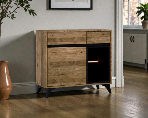 Nowoczesna komoda dębowa 100 z witryną